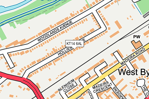 KT14 6AL map - OS OpenMap – Local (Ordnance Survey)