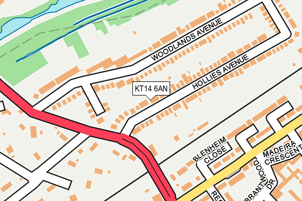 KT14 6AN map - OS OpenMap – Local (Ordnance Survey)
