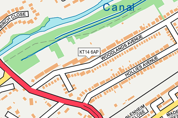 KT14 6AP map - OS OpenMap – Local (Ordnance Survey)