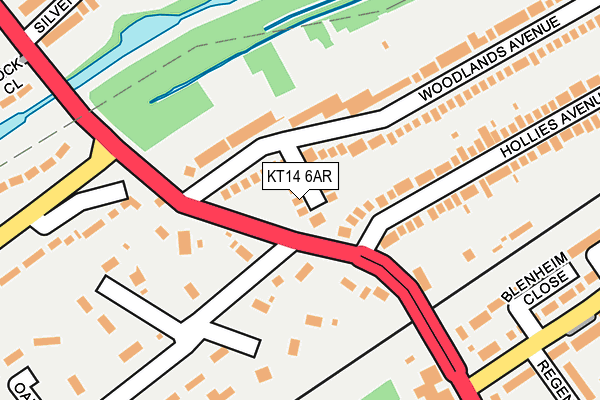 KT14 6AR map - OS OpenMap – Local (Ordnance Survey)