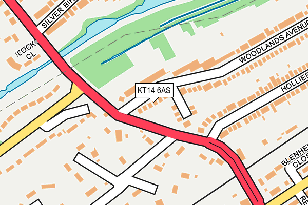 KT14 6AS map - OS OpenMap – Local (Ordnance Survey)