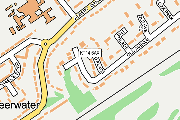 KT14 6AX map - OS OpenMap – Local (Ordnance Survey)