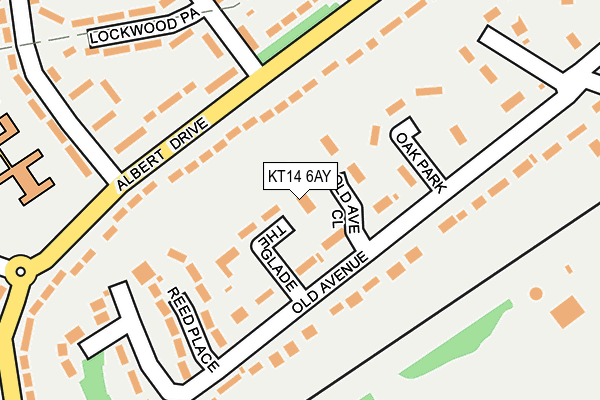 KT14 6AY map - OS OpenMap – Local (Ordnance Survey)