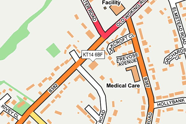 KT14 6BF map - OS OpenMap – Local (Ordnance Survey)