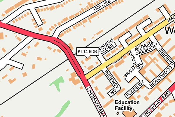 KT14 6DB map - OS OpenMap – Local (Ordnance Survey)