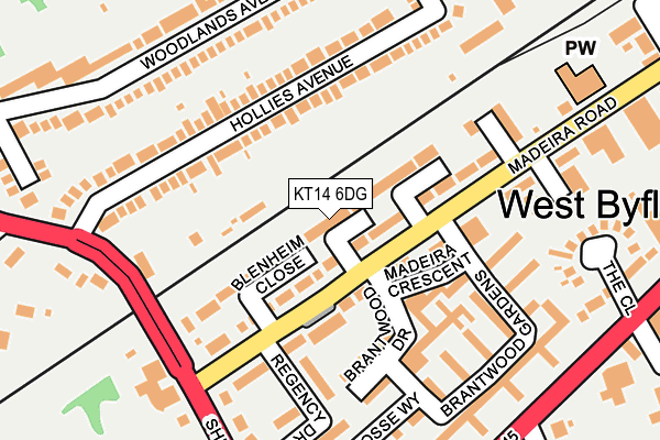 KT14 6DG map - OS OpenMap – Local (Ordnance Survey)