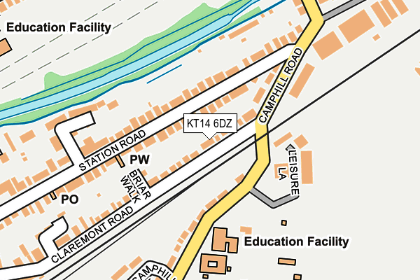 KT14 6DZ map - OS OpenMap – Local (Ordnance Survey)