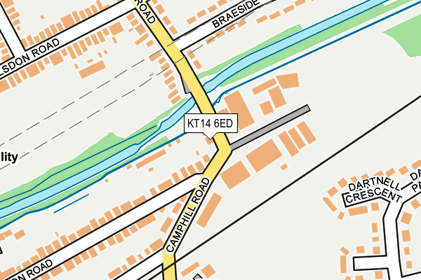 KT14 6ED map - OS OpenMap – Local (Ordnance Survey)