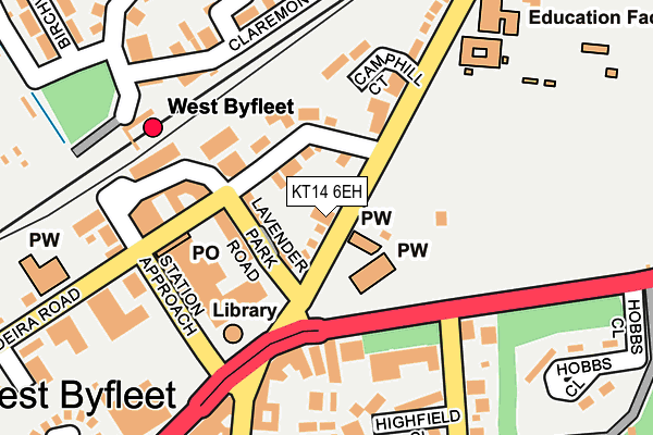 KT14 6EH map - OS OpenMap – Local (Ordnance Survey)