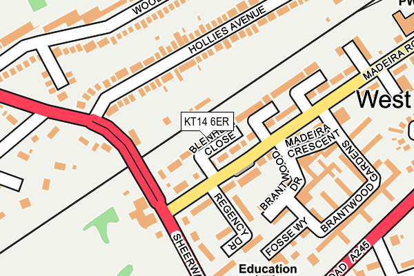 KT14 6ER map - OS OpenMap – Local (Ordnance Survey)