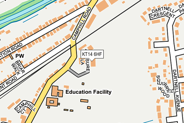 KT14 6HF map - OS OpenMap – Local (Ordnance Survey)