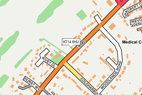 KT14 6HU map - OS OpenMap – Local (Ordnance Survey)