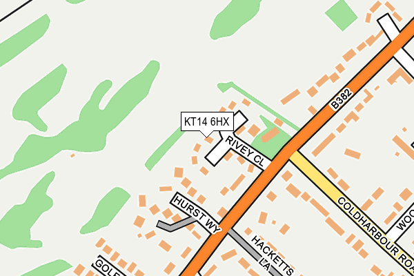 KT14 6HX map - OS OpenMap – Local (Ordnance Survey)