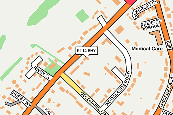KT14 6HY map - OS OpenMap – Local (Ordnance Survey)
