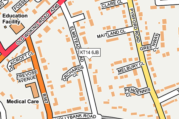 KT14 6JB map - OS OpenMap – Local (Ordnance Survey)