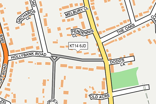 KT14 6JD map - OS OpenMap – Local (Ordnance Survey)