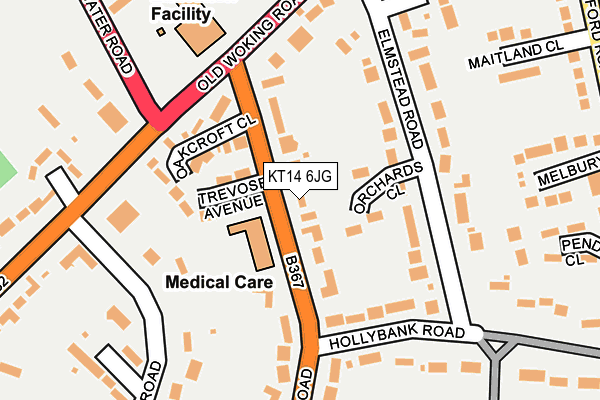 KT14 6JG map - OS OpenMap – Local (Ordnance Survey)