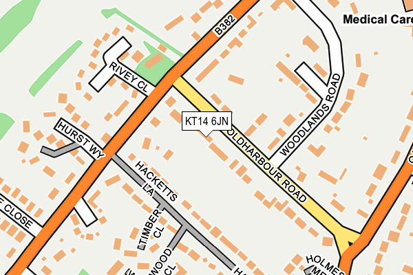 KT14 6JN map - OS OpenMap – Local (Ordnance Survey)