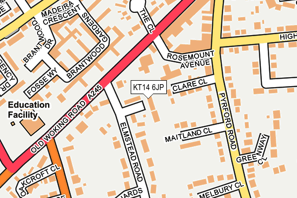 KT14 6JP map - OS OpenMap – Local (Ordnance Survey)