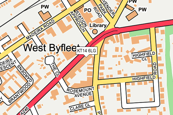 Map of WEST BYFLEET DRYCLEANING LTD at local scale