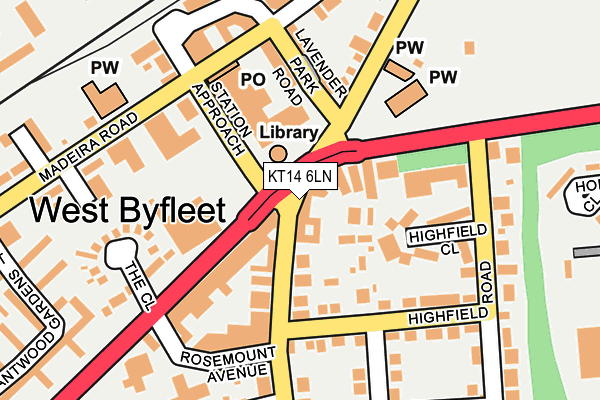 KT14 6LN map - OS OpenMap – Local (Ordnance Survey)