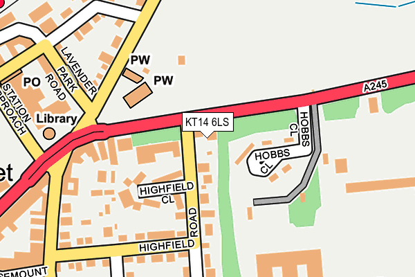 KT14 6LS map - OS OpenMap – Local (Ordnance Survey)