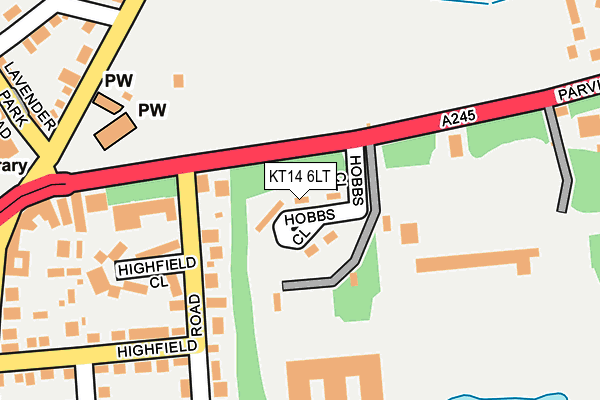 KT14 6LT map - OS OpenMap – Local (Ordnance Survey)