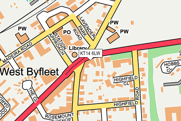 KT14 6LW map - OS OpenMap – Local (Ordnance Survey)