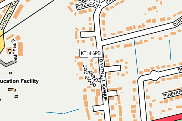 KT14 6PD map - OS OpenMap – Local (Ordnance Survey)