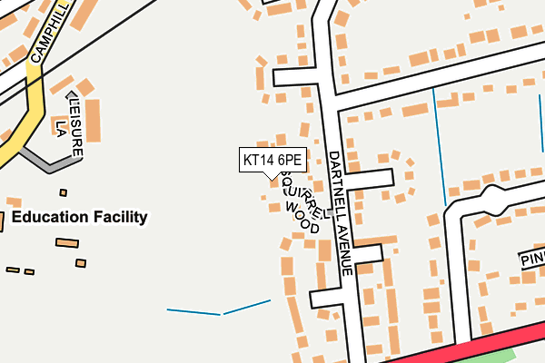 KT14 6PE map - OS OpenMap – Local (Ordnance Survey)