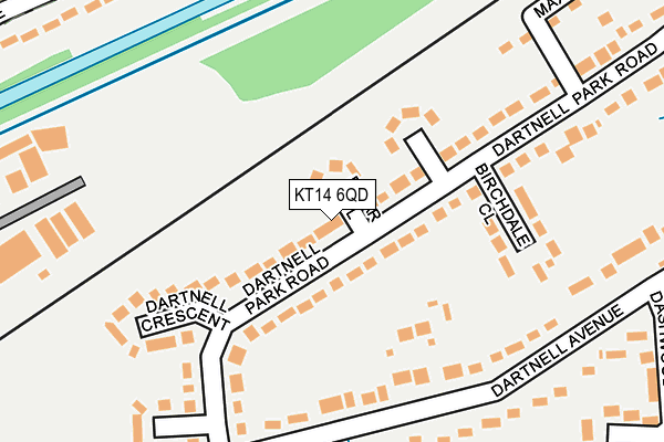 KT14 6QD map - OS OpenMap – Local (Ordnance Survey)