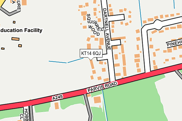 KT14 6QJ map - OS OpenMap – Local (Ordnance Survey)