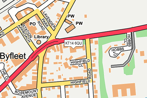 KT14 6QU map - OS OpenMap – Local (Ordnance Survey)