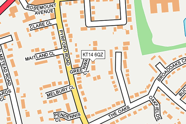 KT14 6QZ map - OS OpenMap – Local (Ordnance Survey)
