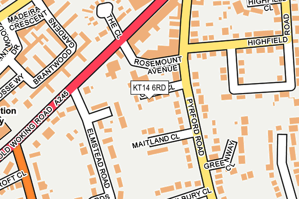 KT14 6RD map - OS OpenMap – Local (Ordnance Survey)