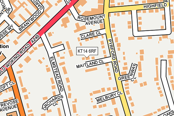 KT14 6RF map - OS OpenMap – Local (Ordnance Survey)