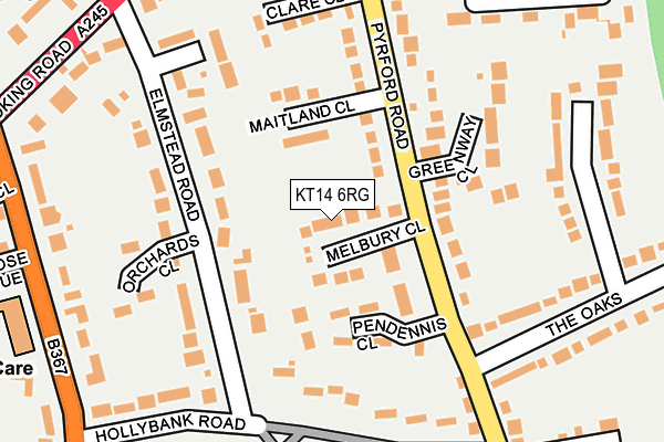 KT14 6RG map - OS OpenMap – Local (Ordnance Survey)