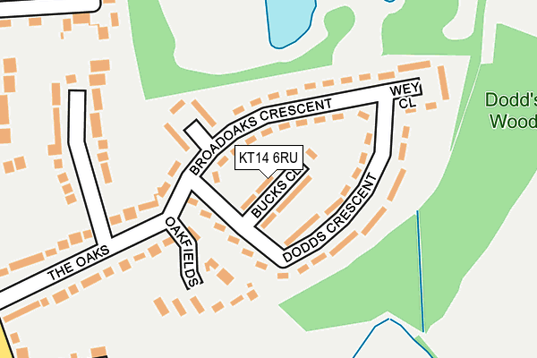 KT14 6RU map - OS OpenMap – Local (Ordnance Survey)
