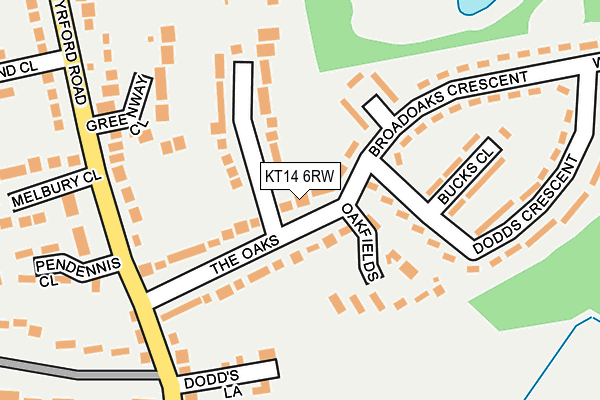 KT14 6RW map - OS OpenMap – Local (Ordnance Survey)