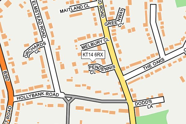 KT14 6RX map - OS OpenMap – Local (Ordnance Survey)