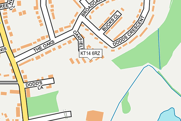 KT14 6RZ map - OS OpenMap – Local (Ordnance Survey)