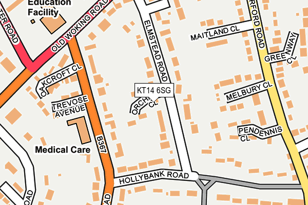 KT14 6SG map - OS OpenMap – Local (Ordnance Survey)