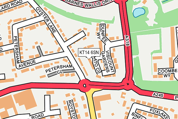 KT14 6SN map - OS OpenMap – Local (Ordnance Survey)