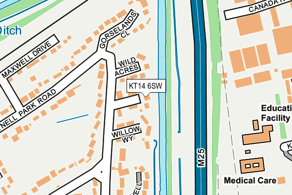 KT14 6SW map - OS OpenMap – Local (Ordnance Survey)