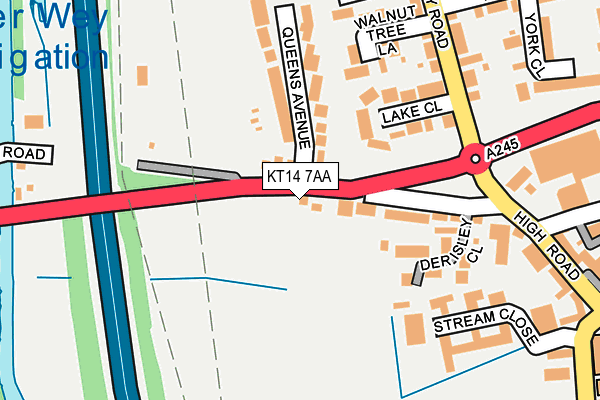 KT14 7AA map - OS OpenMap – Local (Ordnance Survey)