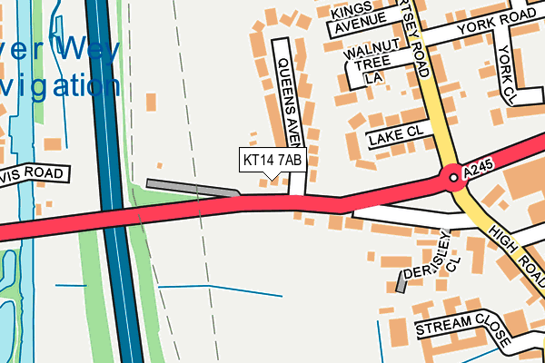 KT14 7AB map - OS OpenMap – Local (Ordnance Survey)