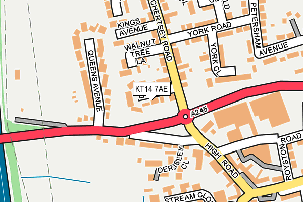KT14 7AE map - OS OpenMap – Local (Ordnance Survey)