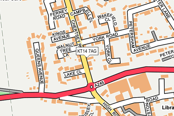KT14 7AG map - OS OpenMap – Local (Ordnance Survey)