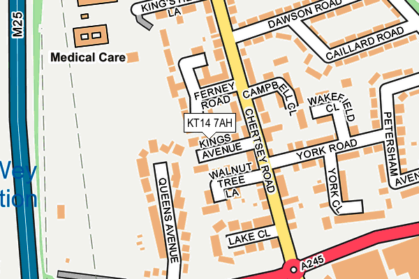 KT14 7AH map - OS OpenMap – Local (Ordnance Survey)