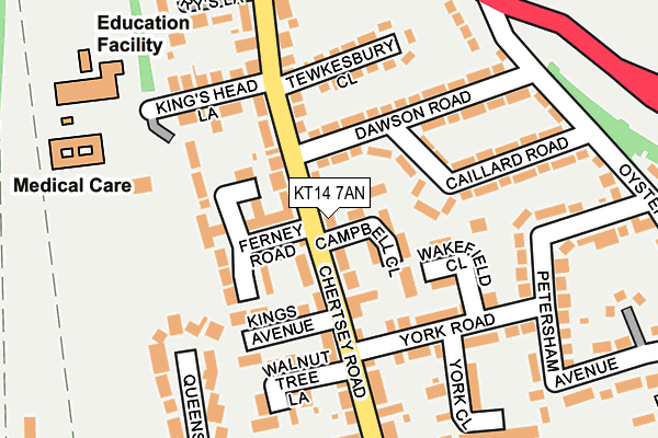 KT14 7AN map - OS OpenMap – Local (Ordnance Survey)